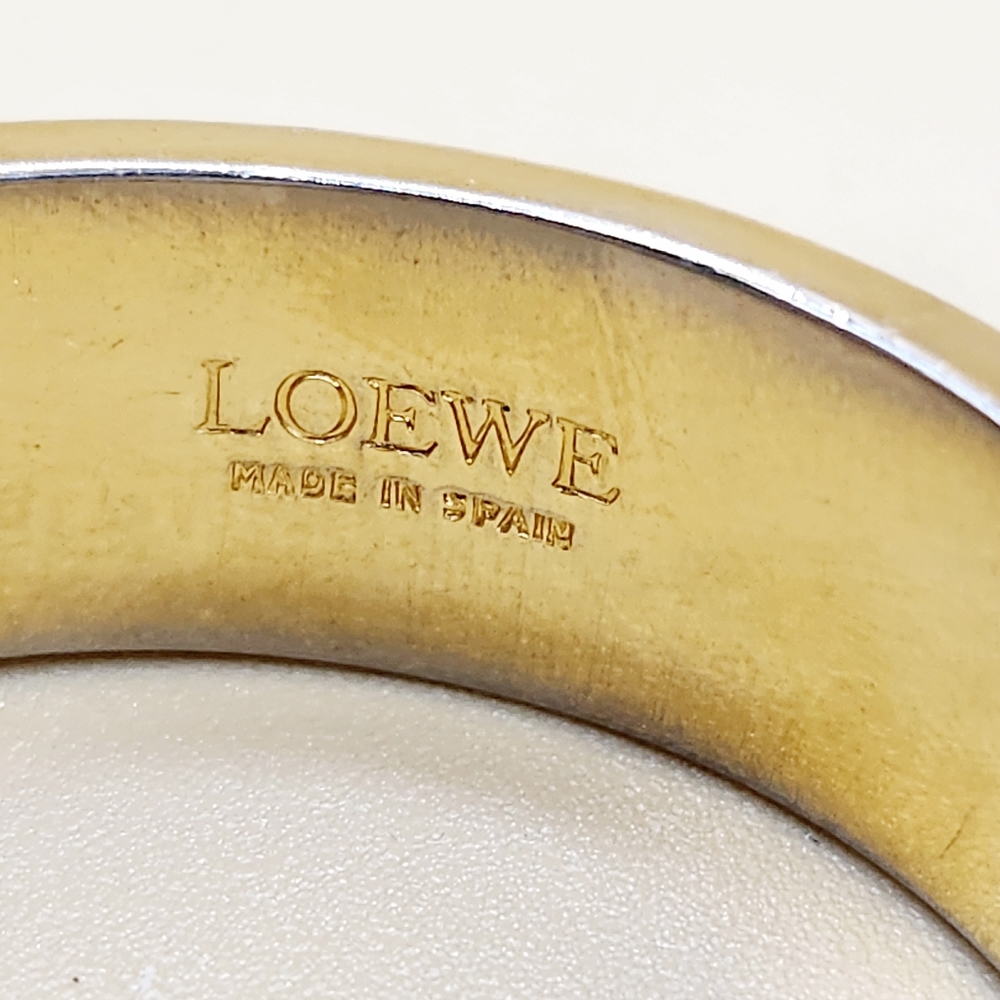 Loewe Vintage Logo Bangle Bracelet-Leather and Gold Plate - Picture 6 of 10